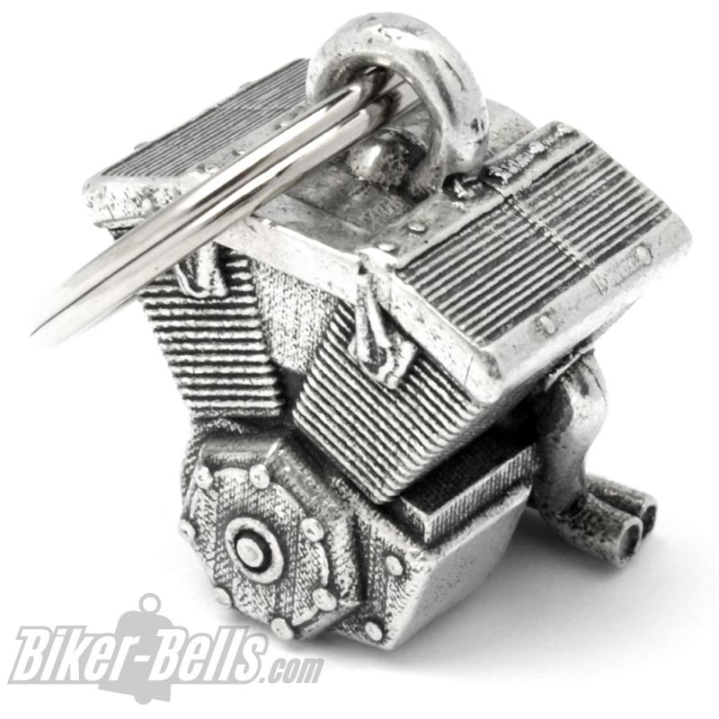 3D Engine Biker-Bell V2 Motorblock Motorradglöckchen Ride Bell Glücksbringer